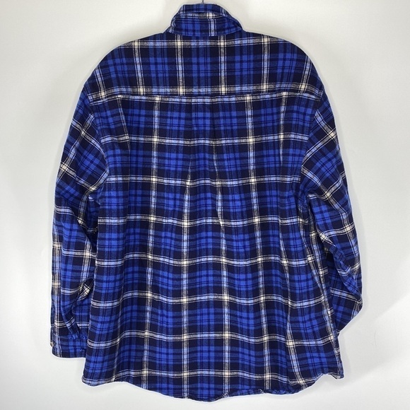 Eddie Bauer Blue Plaid Button Down Shirt Size Medium Cotton - Picture 3 of 5